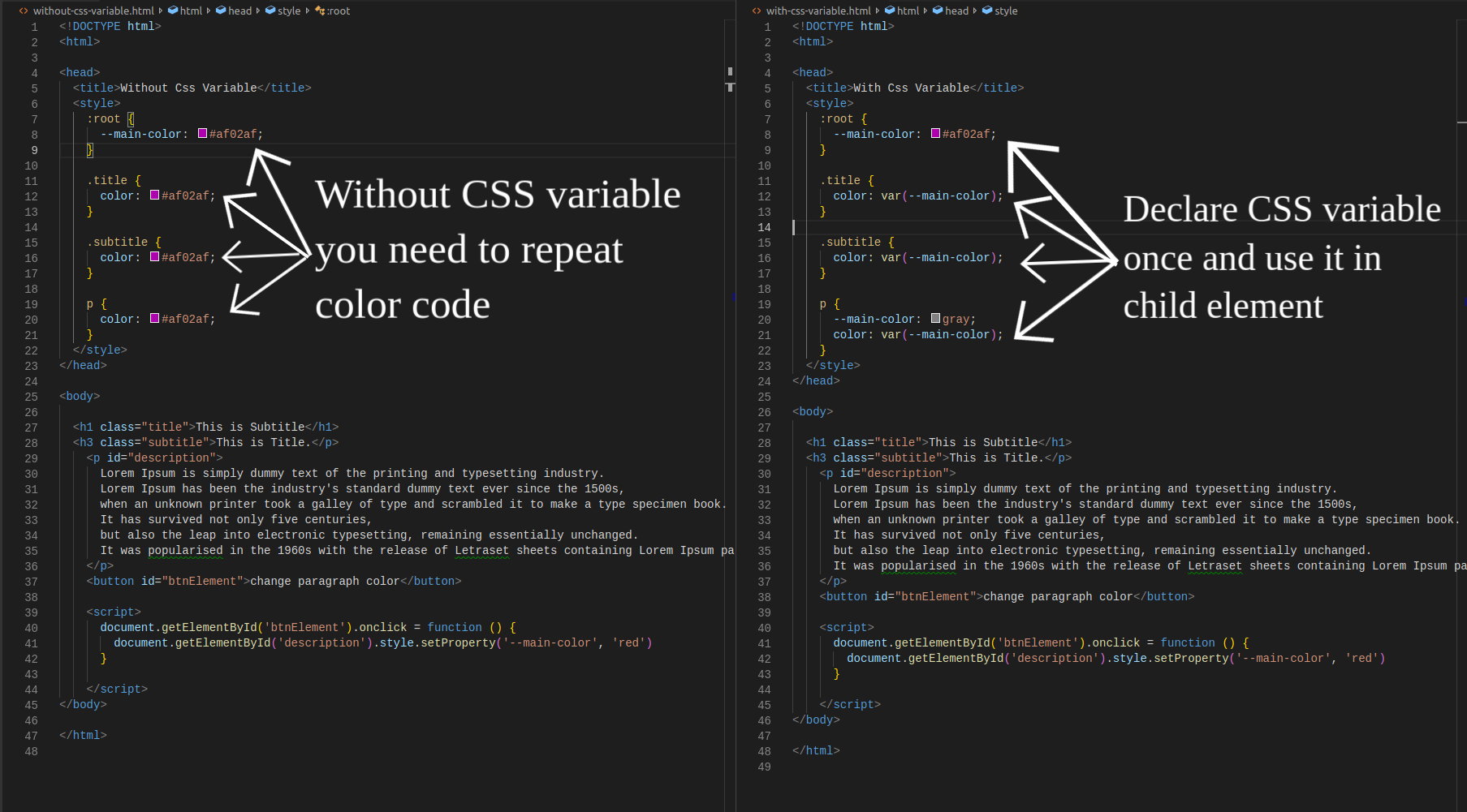 Javascript Get Css Variable Value